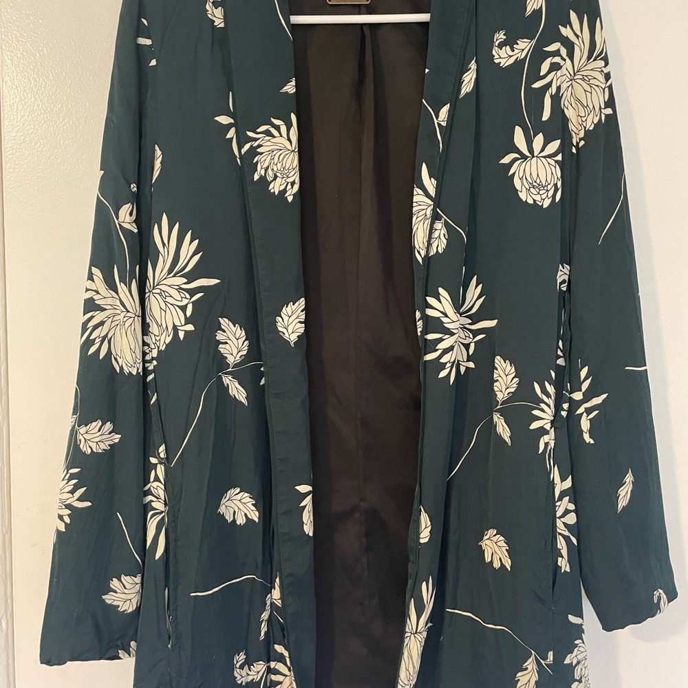 Capulet Teal Jacket with Cream Floral Design